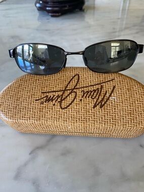 Maui Jim Black Frame Dark Lens Sunglasses